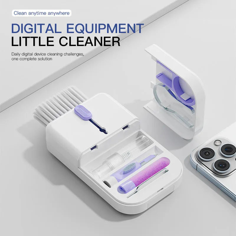 11 in 1 portable multifunctional electronic cleaning kit with storage box in blue colour