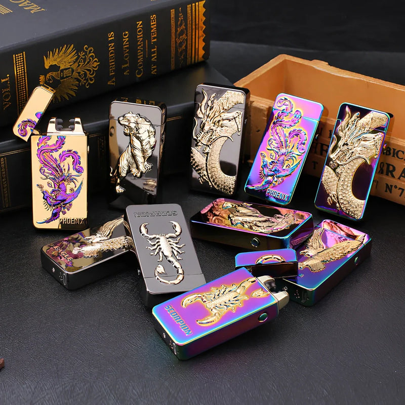 USB Charging Lighter with Windproof Metal Construction 73.5x35x13mm