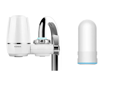 White kitchen faucet water filter with ceramic cartridge and universal tap adapter
