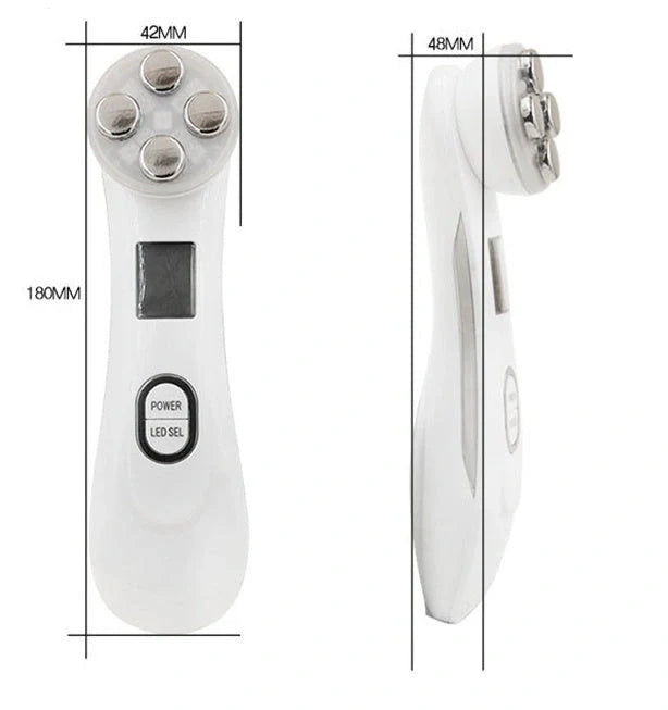 EMS radio frequency beauty instrument for skin rejuvenation in white, pink, and black