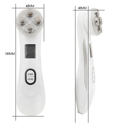 EMS radio frequency beauty instrument for skin rejuvenation in white, pink, and black