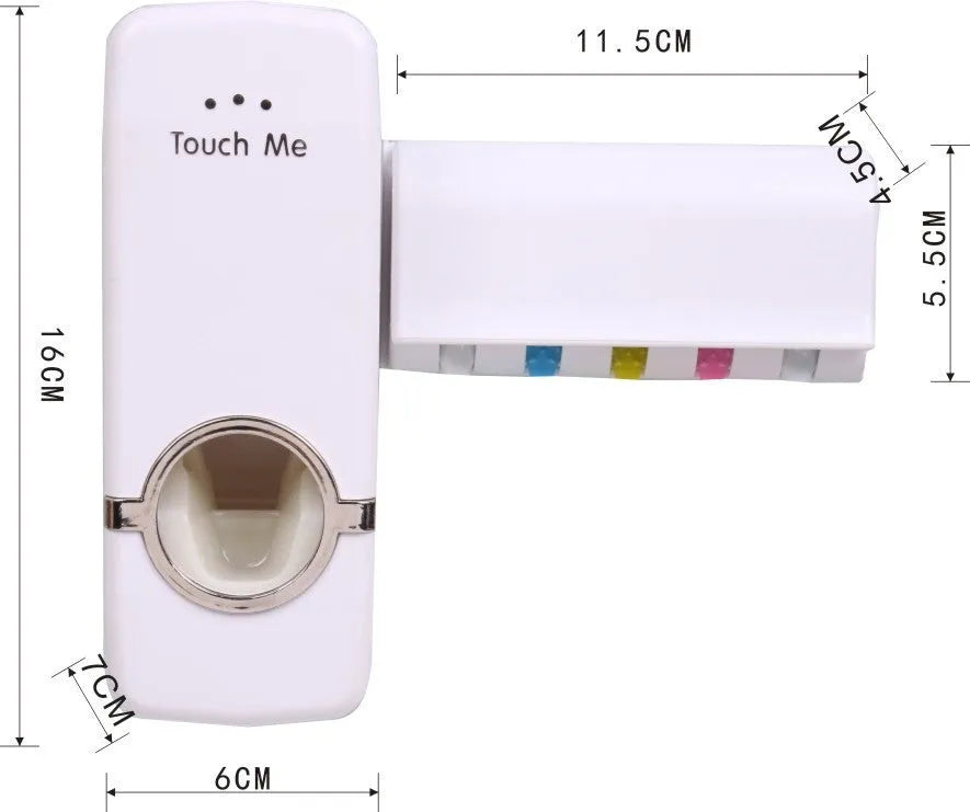 White bathroom accessories set with toothbrush holder for smooth surface installation