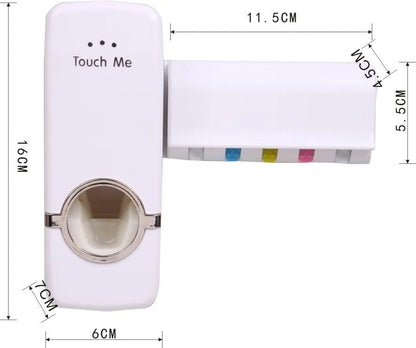 White bathroom accessories set with toothbrush holder for smooth surface installation