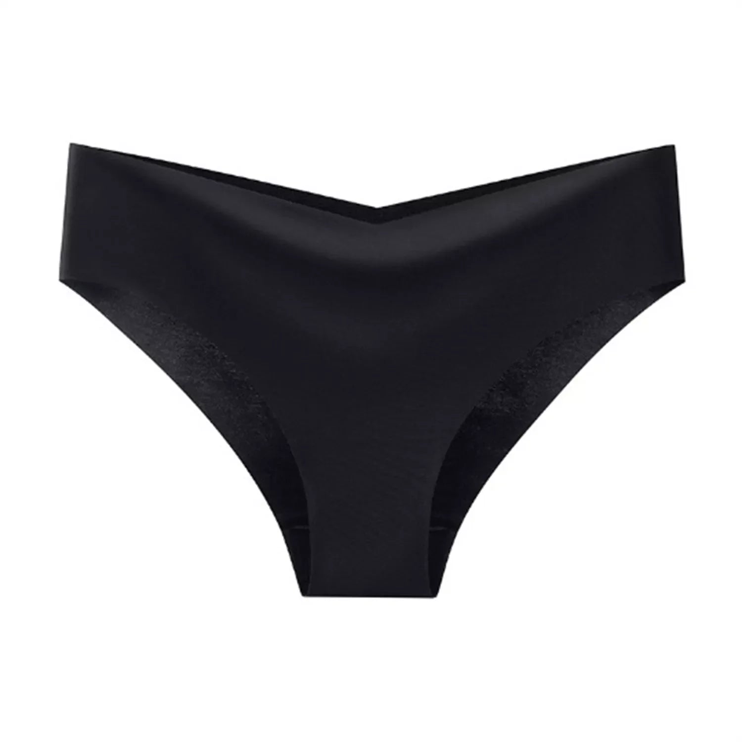 Women's V-shaped Waistband Seamless Ice Silk Panties in 5 colors