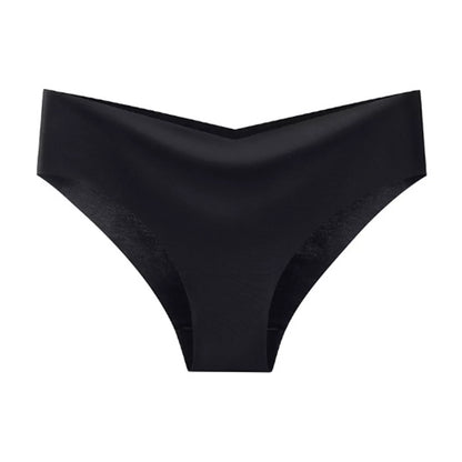 Women's V-shaped Waistband Seamless Ice Silk Panties in 5 colors