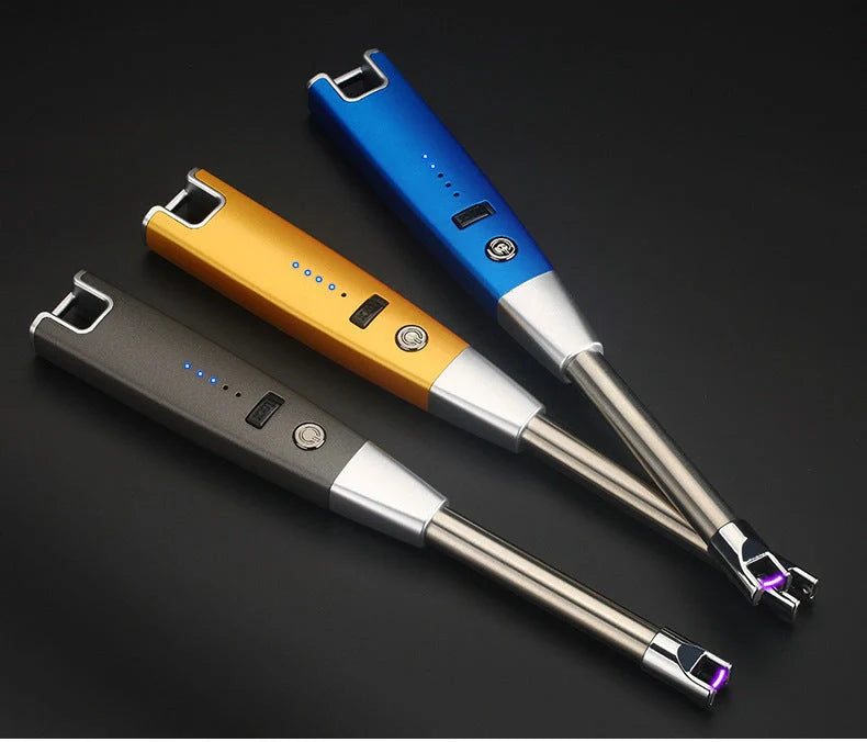USB rechargeable plasma windproof lighter in various colours with bottle opener and keychain features