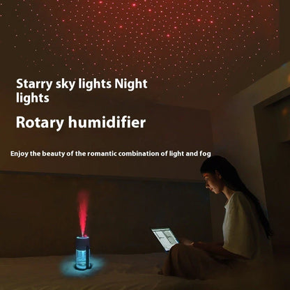 Starry Sky Projection Humidifier with ambient light for home and car use