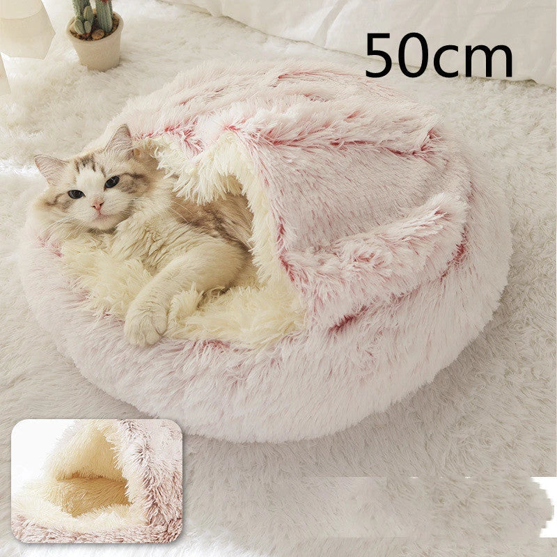 Cozy All-in-One Pet Bed in various colors and sizes, providing a plush and comfortable retreat for cats and dogs