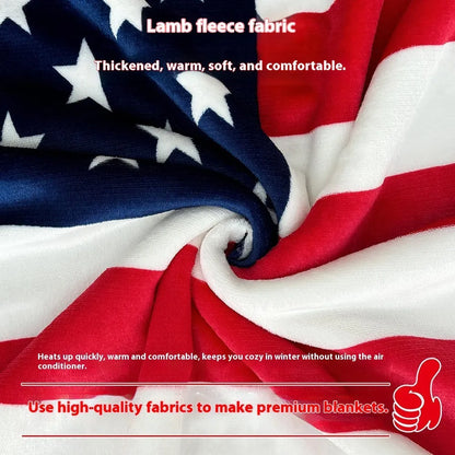 Stripe pattern polyester blanket shown in three size options for beds.