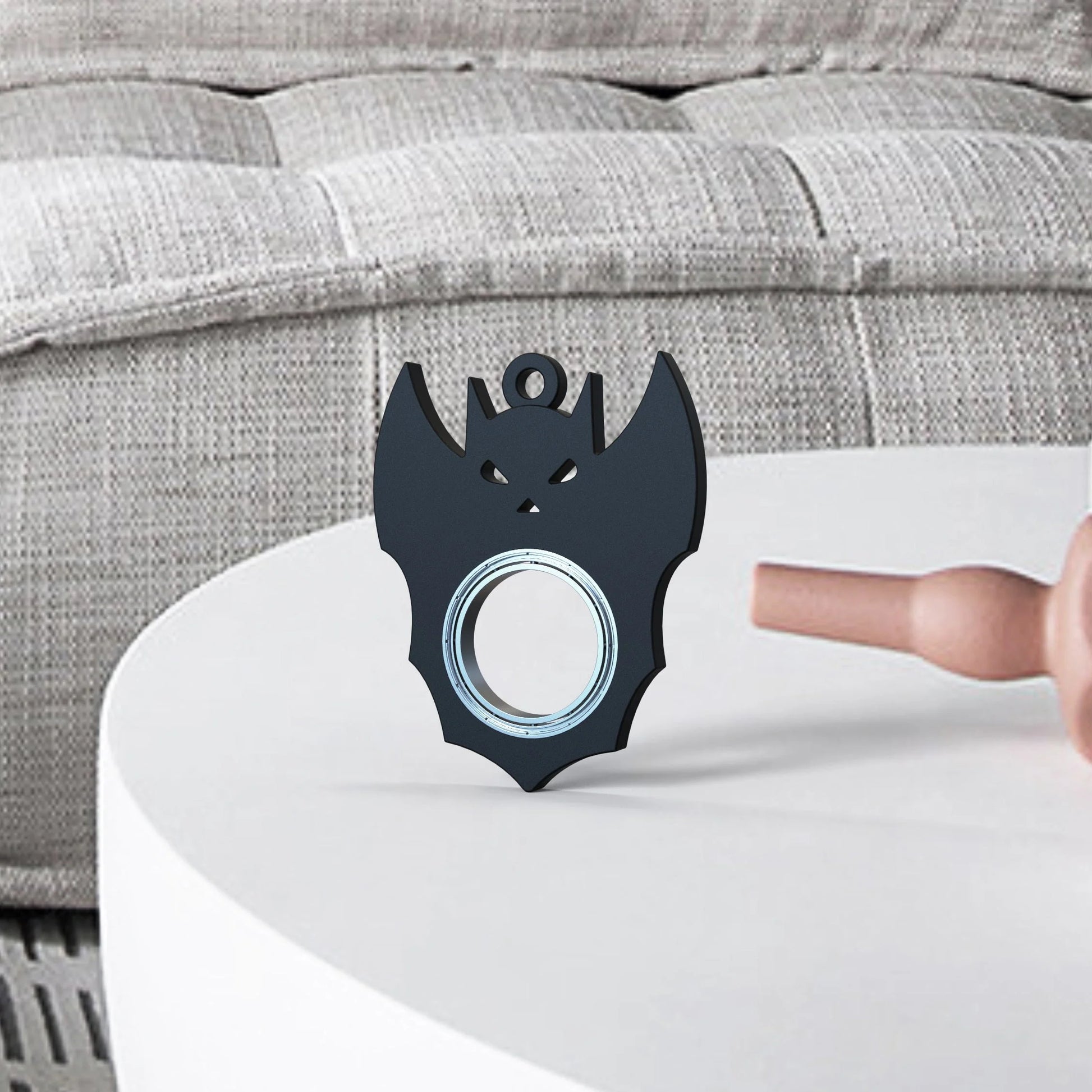 Halloween-themed bat demon ghost fidget spinner keychain toy for stress relief