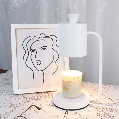 European style aromatherapy wax melting lamp with dimmer switch in white or yellow colour