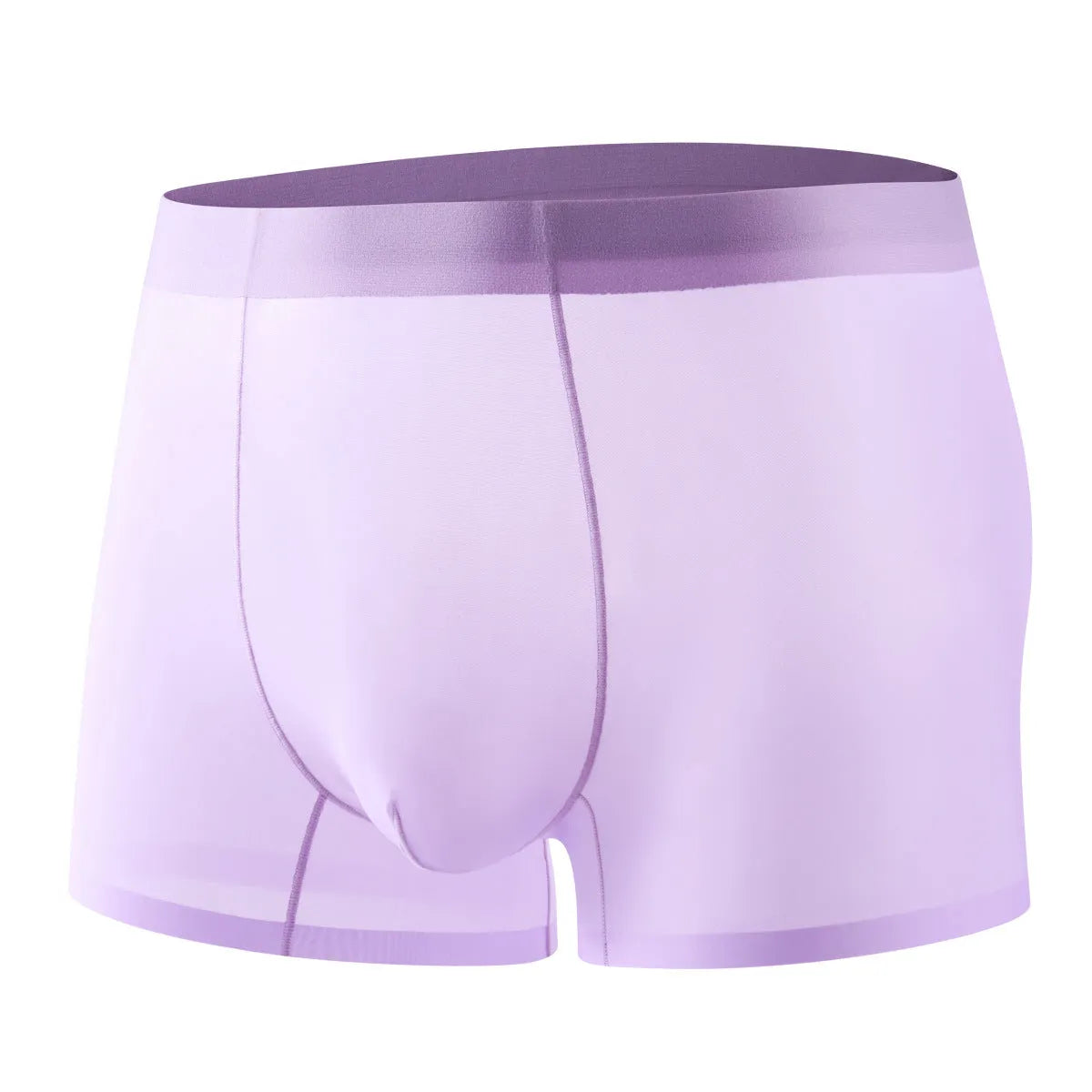 Ice silk seamless boxer briefs in a solid colour on a white background