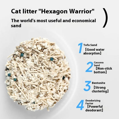 10kg mixed bitter cassava cat litter with bentonite, dust-free plant sand for clumping and odour control