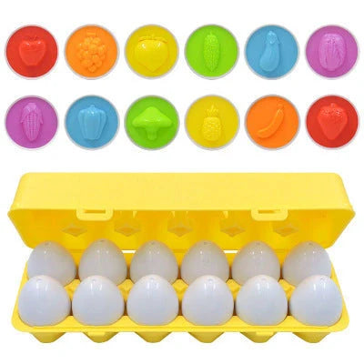 Educational smart egg toy for children with 12 shapes for sorting and matching