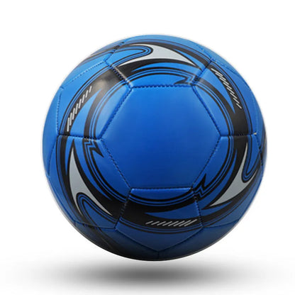 PVC machine-seam training football shown in red whirlwind colour design for size 4.