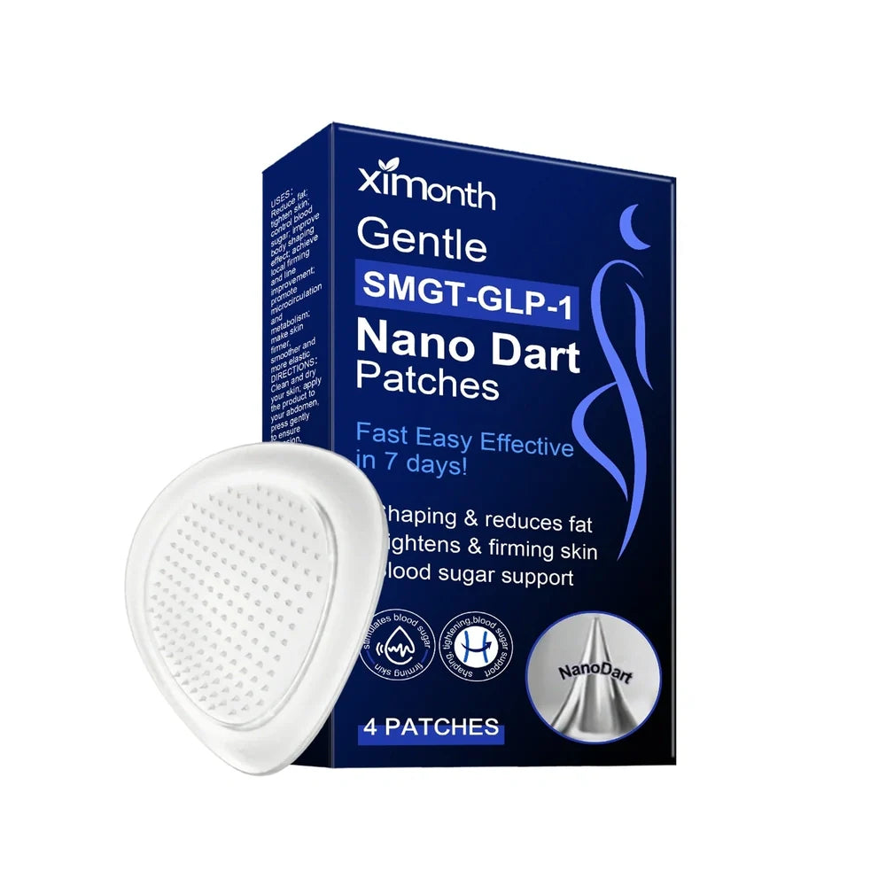 Blood glucose management auxiliary patch pack with four patches containing acetyl hexapeptide-8 and mint leaves