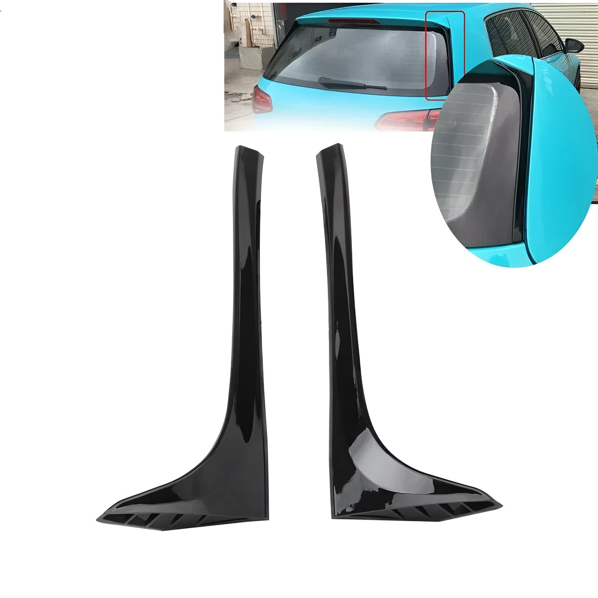 Volkswagen Golf 7 MK7 black rear window spoiler wing with adhesive tape