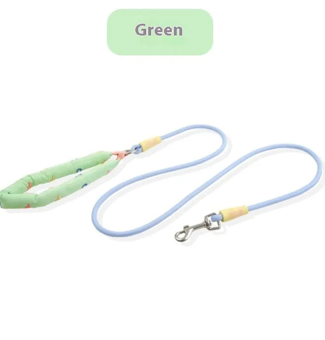 Polyester dog leash with hand holding rope in four colour options for small medium large dogs