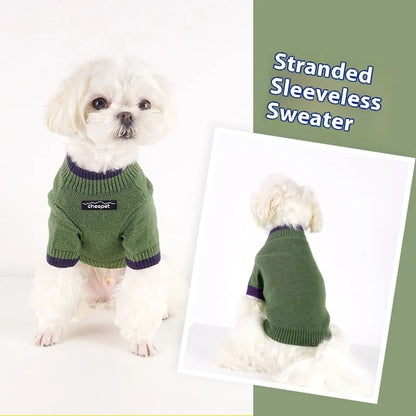 British style wool pet sweater with contrast colour two-leg design for dogs and cats