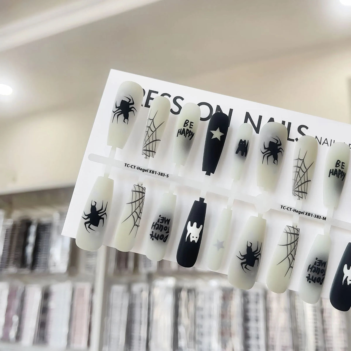 Wansheng YT2 nail stickers in short ladder and long ladder shapes with glossy or frosted sealing layer, 40 pieces per set