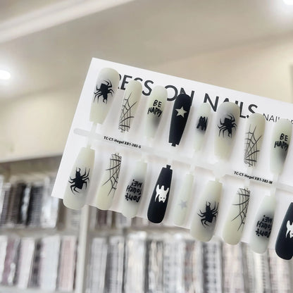 Wansheng YT2 nail stickers in short ladder and long ladder shapes with glossy or frosted sealing layer, 40 pieces per set