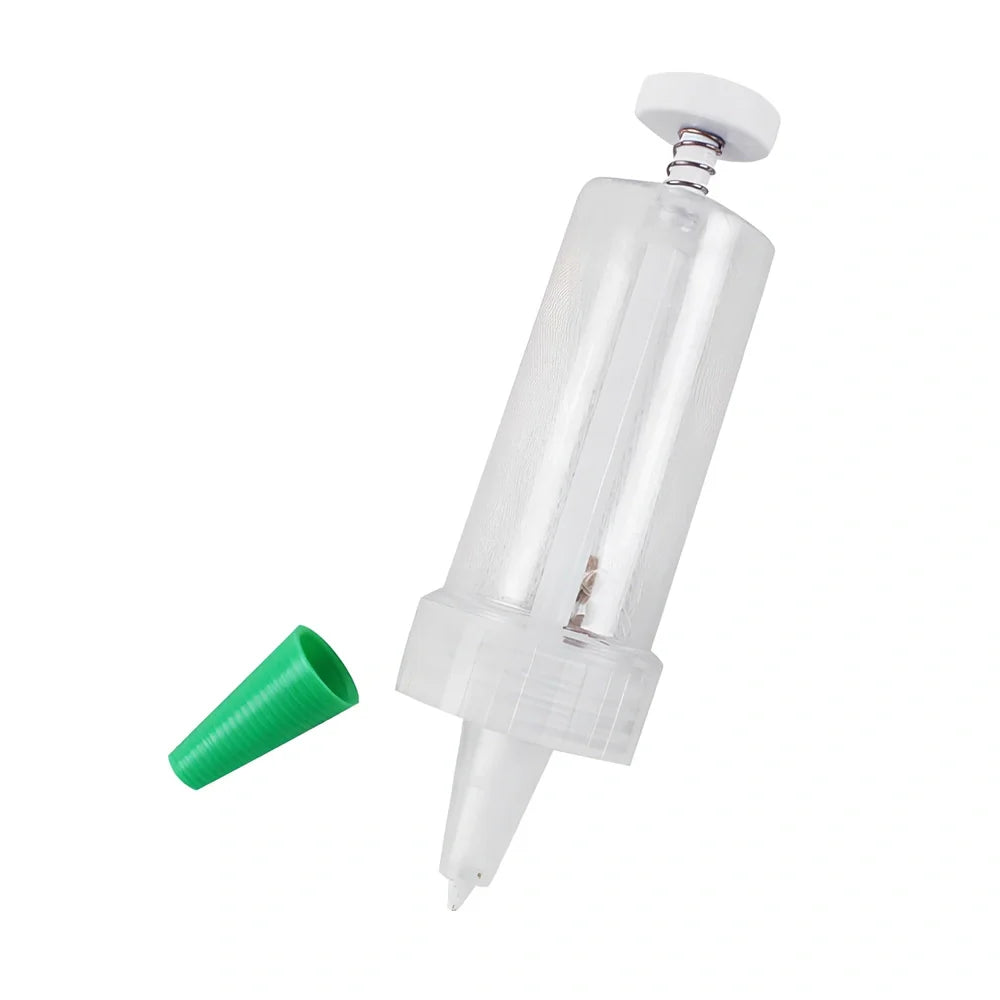 12cm long plastic mini planter tool with 3cm diameter opening for seed distribution