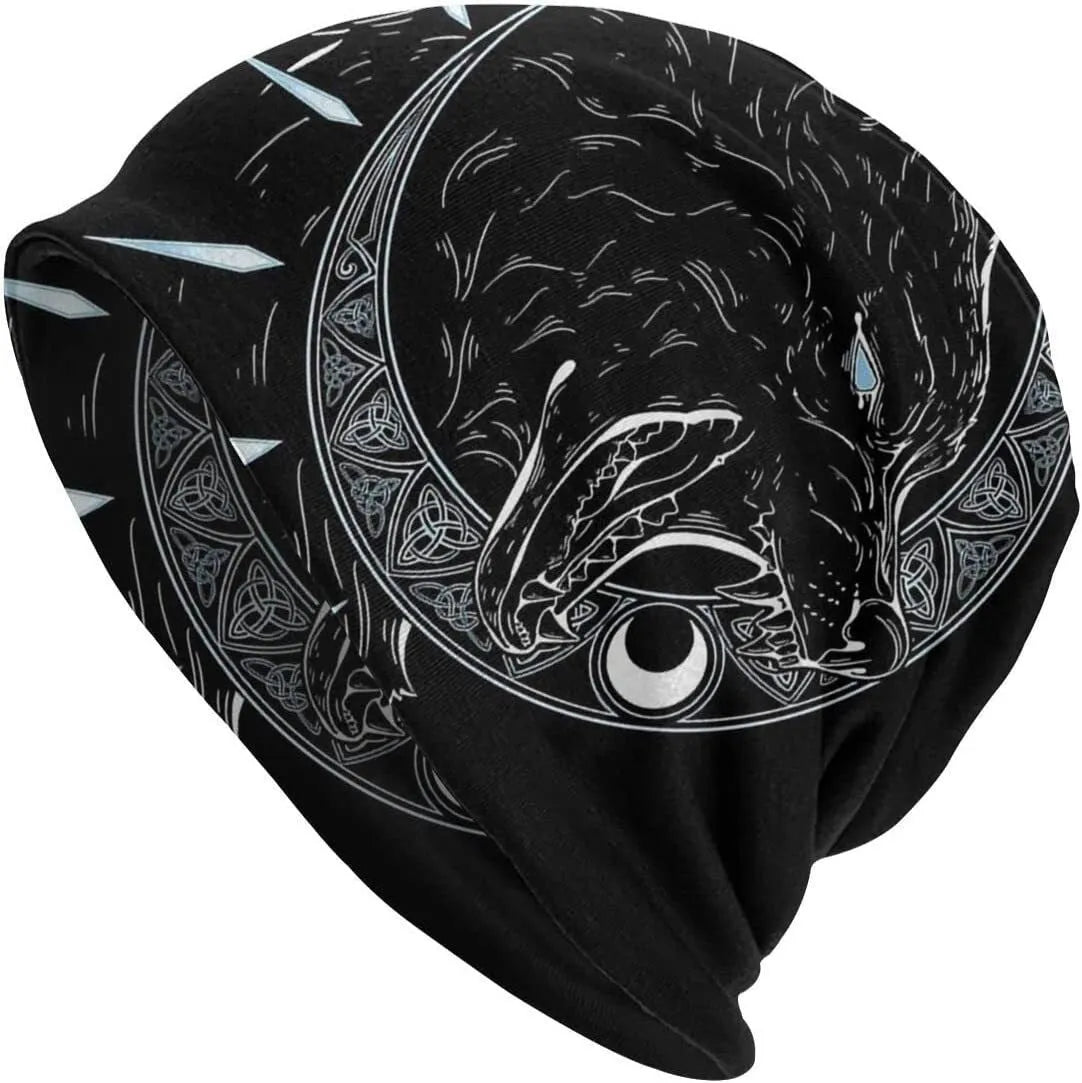 Viking totem wolf print double-layer elastic sleeve cap in various colours for hip hop street dance