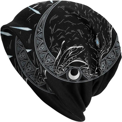 Viking totem wolf print double-layer elastic sleeve cap in various colours for hip hop street dance