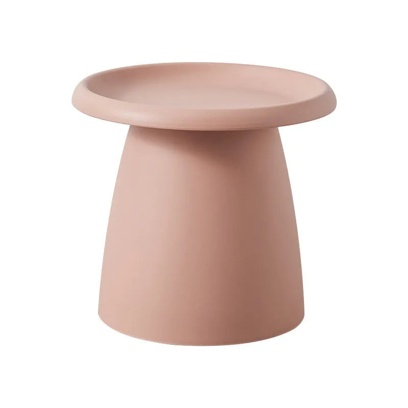 Mushroom small coffee table, plastic, 50 x 45cm, in pink, yellow, white, grey, brown red or green