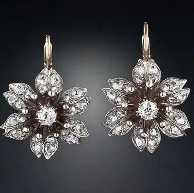 Silver retro-style female earrings with electroplated finish suitable for office and everyday wear