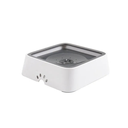 Grey ABS 2L pet water bowl with floating plate and slow water inlet, 244.5 x 221 x 86.5mm