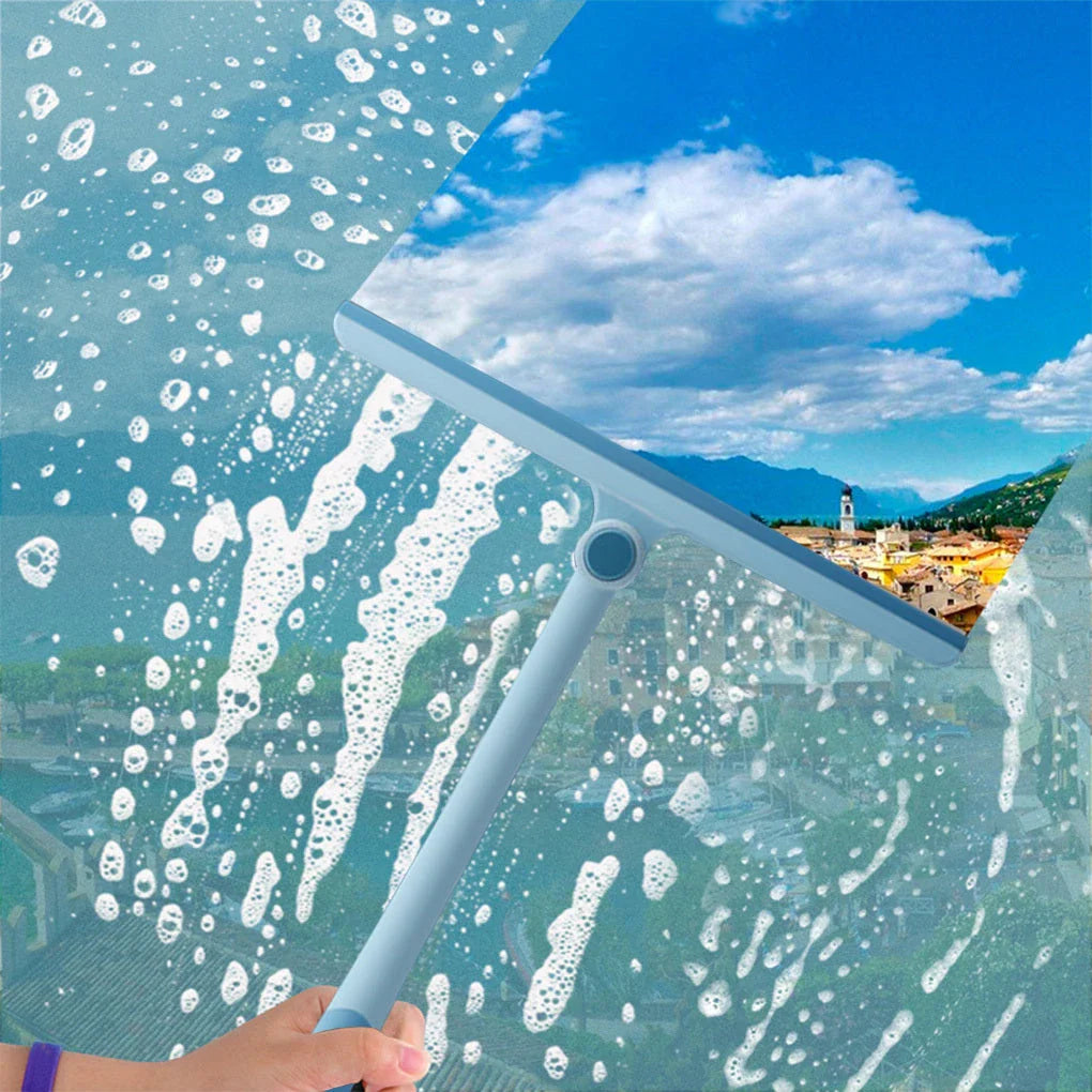 Versatile car window scraper with 360-degree rotating design, sturdy PP handle, and flexible TPR strip for effortless window cleaning
