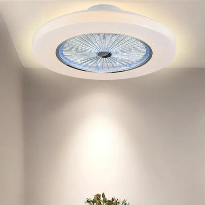 58cm European style overhead fan lamp with metal blades, acrylic shade, and remote for quiet air purification in living rooms