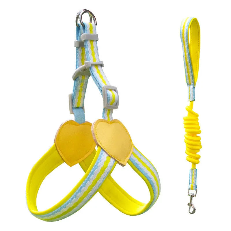 Nylon dog walking chest strap and lead set in Emerald Green with 1.5 metre rope