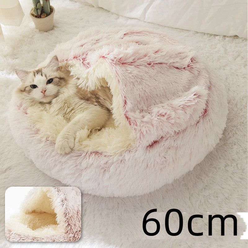 Cozy All-in-One Pet Bed in various colors and sizes, providing a plush and comfortable retreat for cats and dogs
