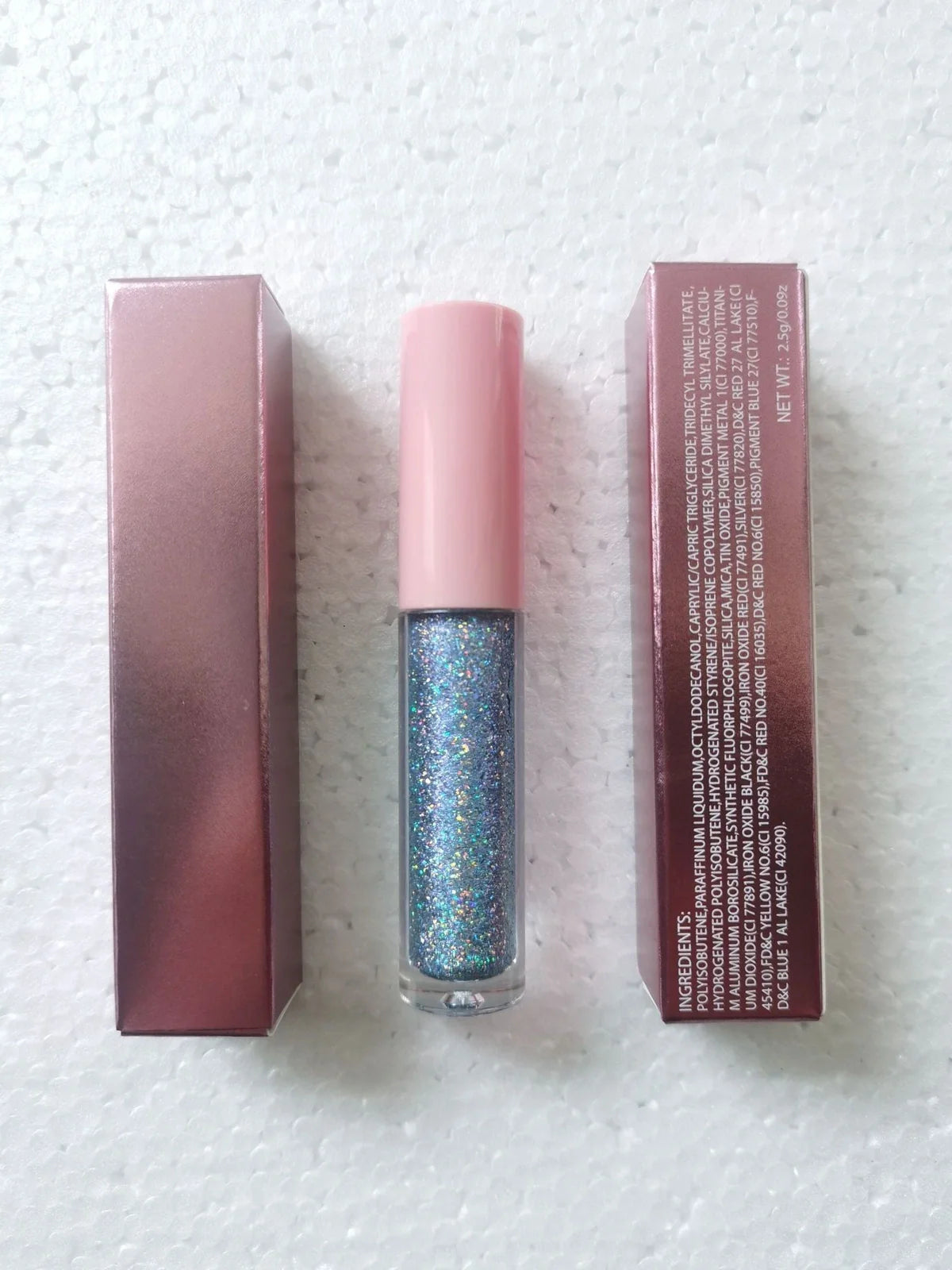15 Colour Laser Lip Lacquer tubes showing waterproof formula with laser powder technology