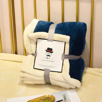 Double-layer flannel blanket showing coffee colour with widened hem detail and dual-surface texture