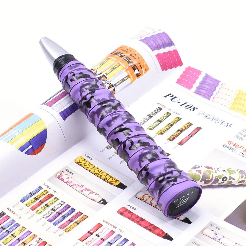 Roll of PU camouflage print grip tape for badminton rackets and fishing rods in multiple colour options.