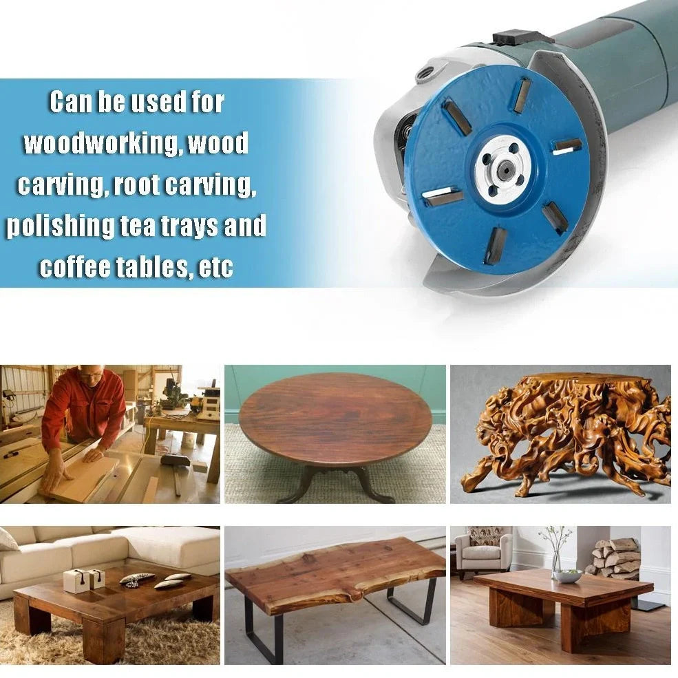 Meterk six-tooth wood carving disc for angle grinders with 16mm aperture and 90mm diameter