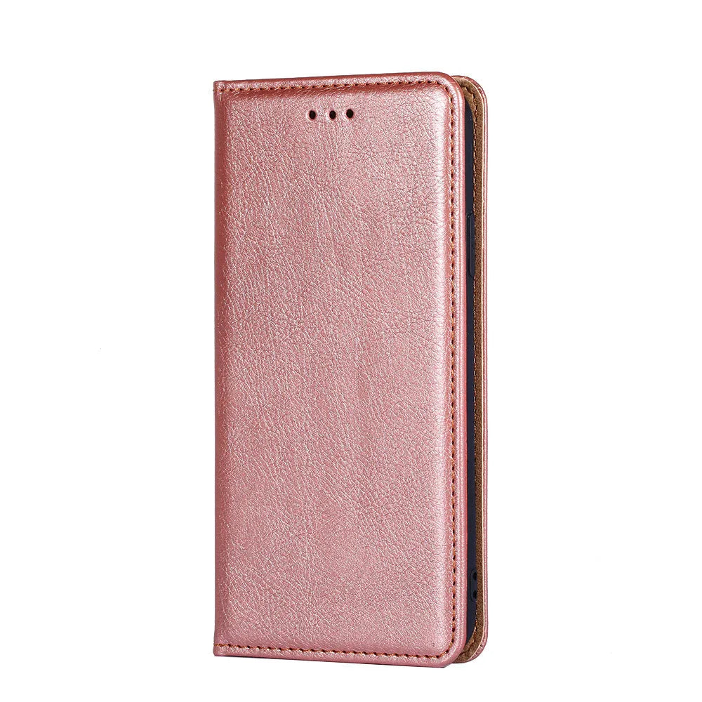 Magnetic leather PU flip phone case for Samsung Note and S Series with card slot and adjustable bracket