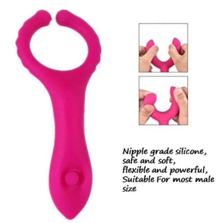Electric G-point vibrator masturbation stick in rose red with silicone body
