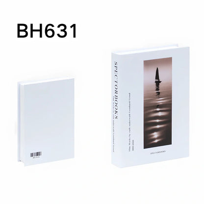 Cardboard fake book ornament 27cm high text shape in Black for shelf decoration