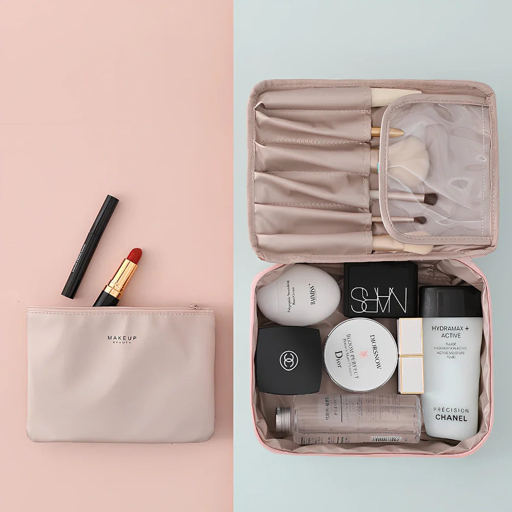 23x16.5x8cm travel cosmetic organiser bag with sponge construction and multiple compartments