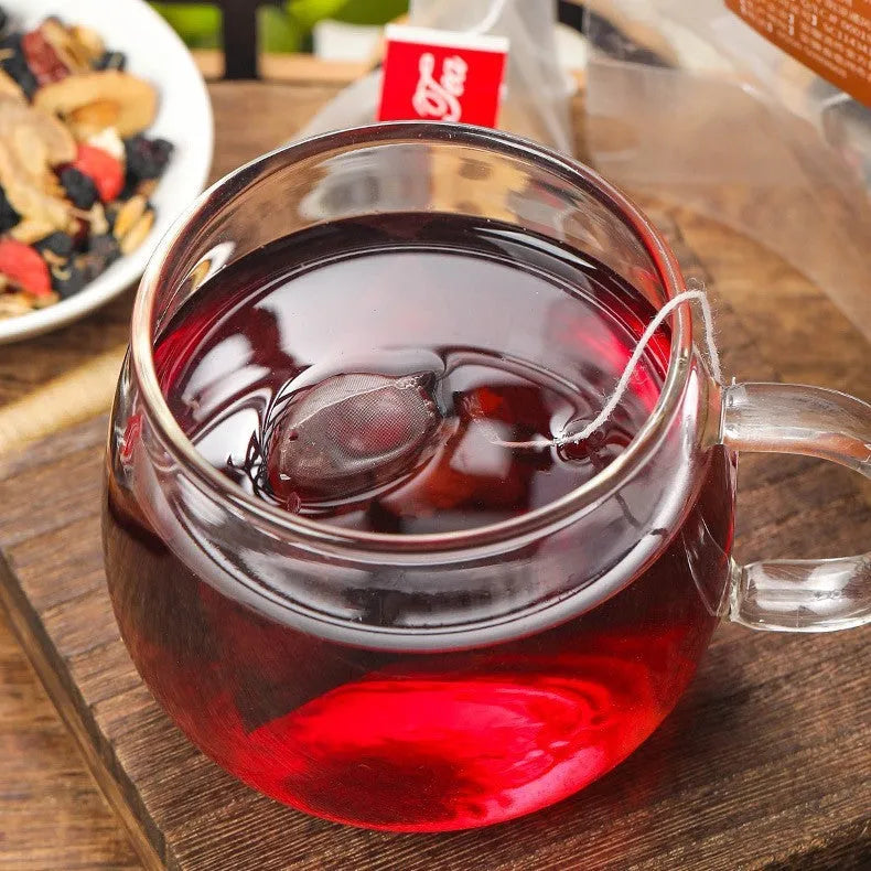 Ginseng Black Wolfberry Tea solid blend health infusion for male vitality and energy, with 200g net weight containing 40 individually sealed tea bags of 5g each, pure natural Chinese herbal ingredients combination