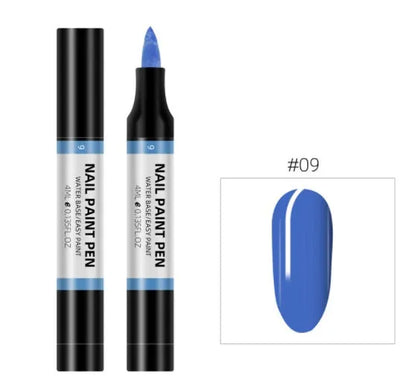 24 colour water-based nail polish painting pens for 3D nail art and flower designs