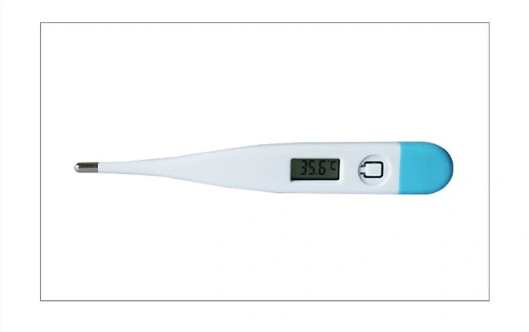 White electronic thermometer with soft head for accurate temperature measurement