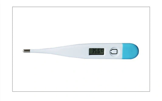 White electronic thermometer with soft head for accurate temperature measurement