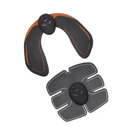 EMS hip muscle training stimulator with host unit and buttock patch for abdominal toning and buttock lifting