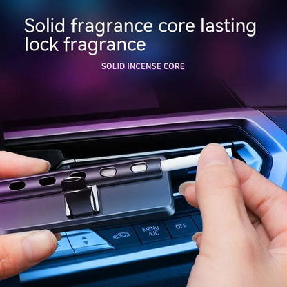 Black car air vent aroma diffuser with LED lighting and fragrance sticks