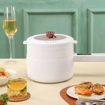 Multifunctional electric cooker with non-stick pot and glass cover